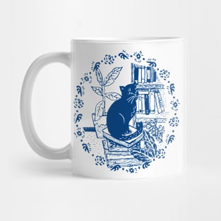 Blue Bibliocat Mug